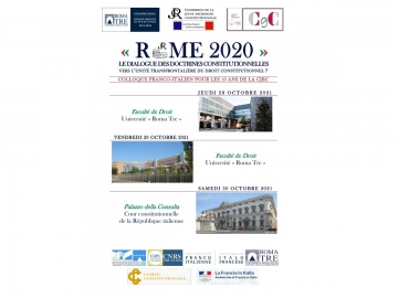ROME 2020
Le dialogue des doctrines constitutionnelles 
Vers l'unité transfrontalière du droit constitutionnel ? 